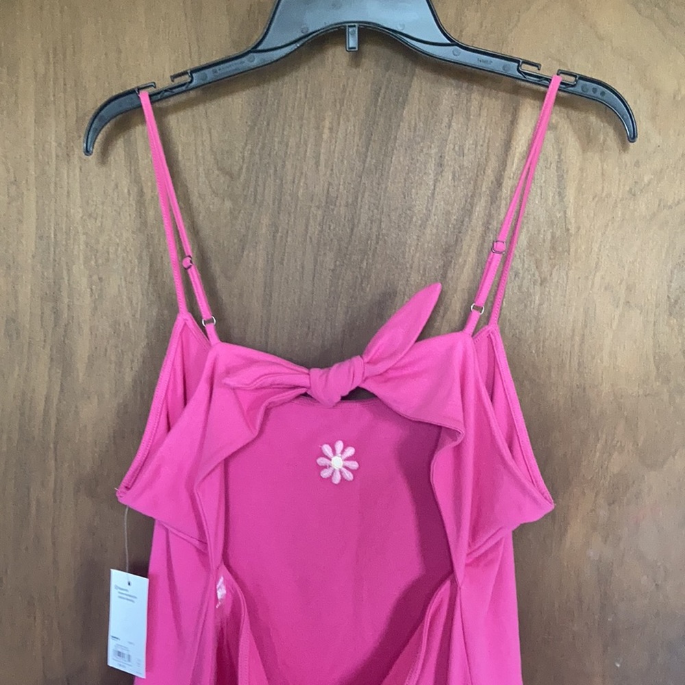 SO tie back bodycon mini dress pink w embroidered size XL jr - Picture 8 of 17